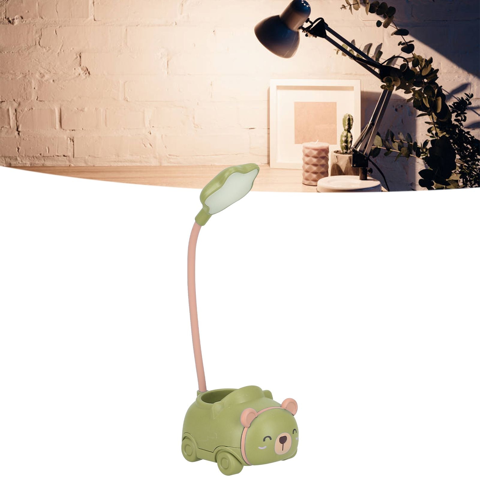 LED Desk Lamp Foldable 360 degrees Adjustment Eye Protection Reading Charging Table LampGreen V1294-YM0523-3119210245512