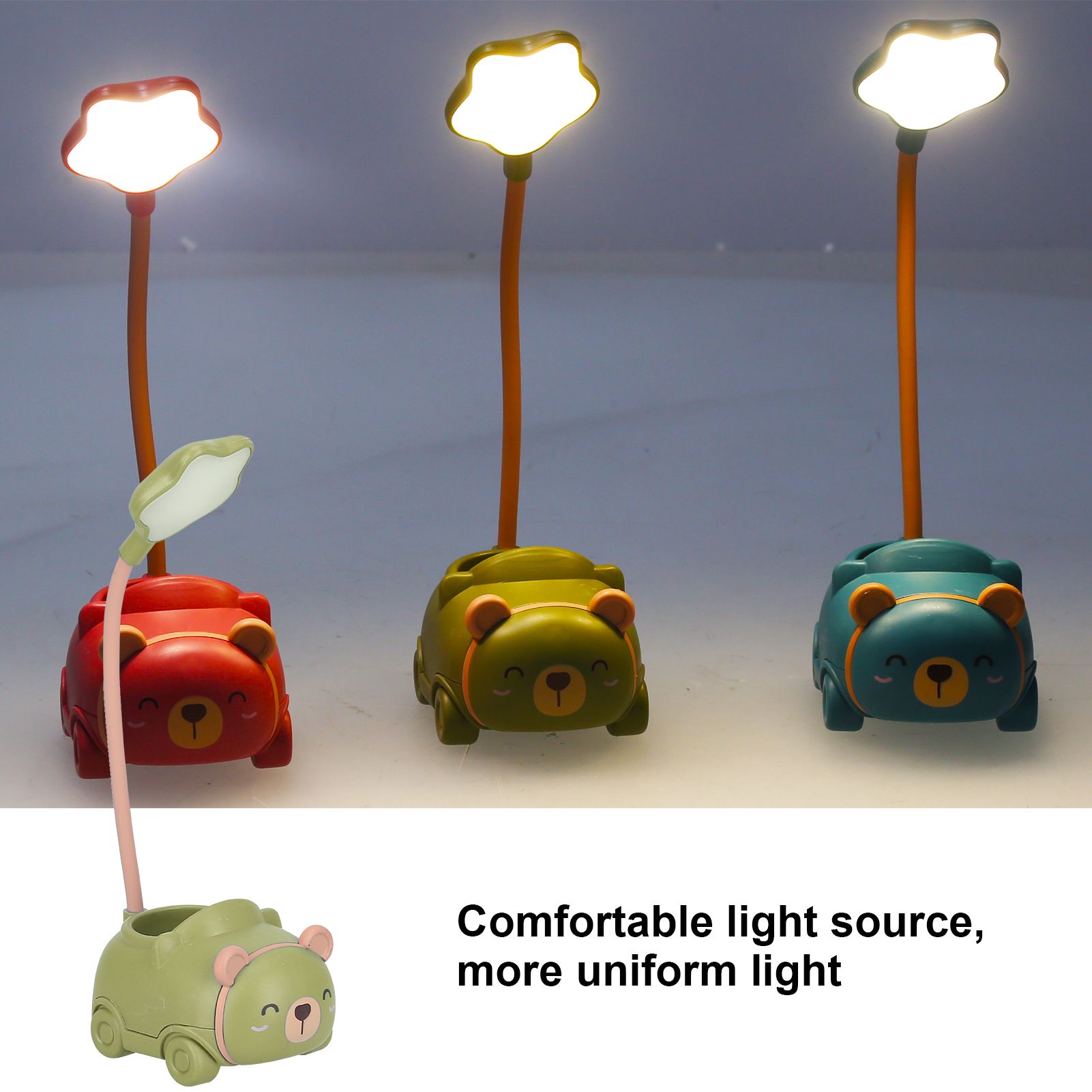LED Desk Lamp Foldable 360 degrees Adjustment Eye Protection Reading Charging Table LampGreen V1294-YM0523-3119210245512
