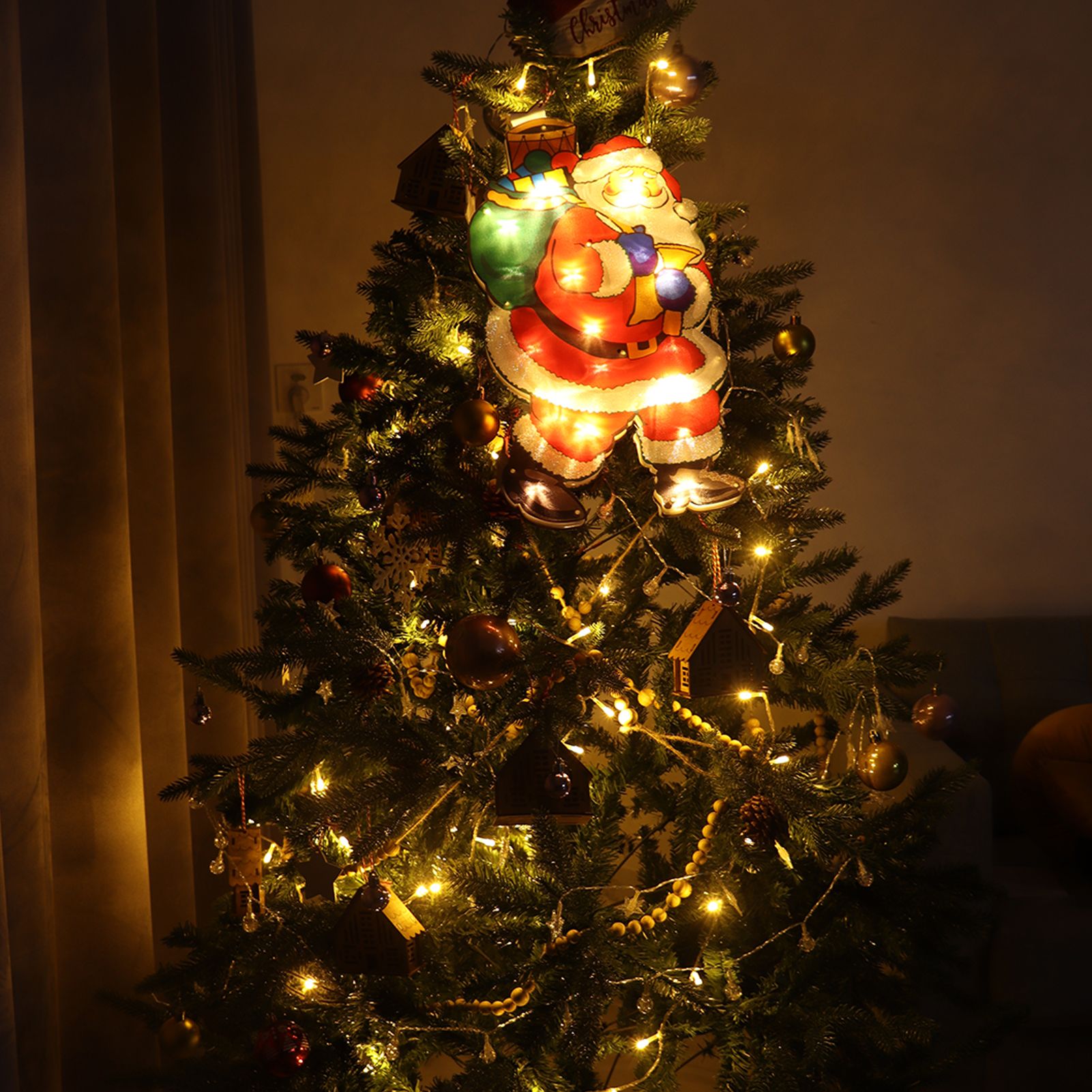 LED Santa Decoration Lights Window Battery Powered LED Christmas Cup Pendant Lights with Suction Cup V1294-YM0523-3119210246811
