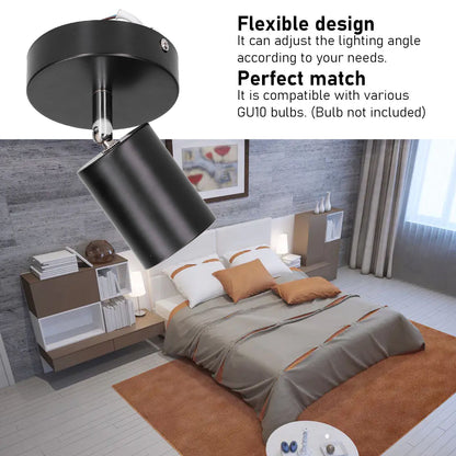 GU10 Spotlight Base Single Head Wrought Iron Adjustable Track Light Holder for Bedroom Shopping Mall V1294-YM0523-3119210250711
