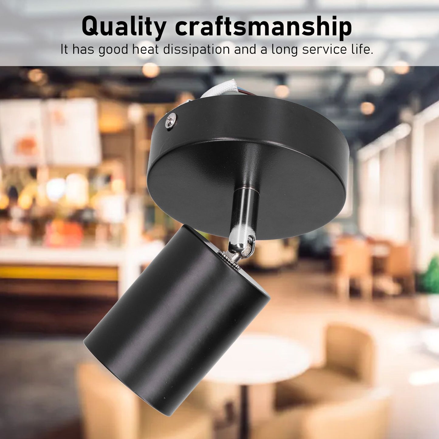 GU10 Spotlight Base Single Head Wrought Iron Adjustable Track Light Holder for Bedroom Shopping Mall V1294-YM0523-3119210250711