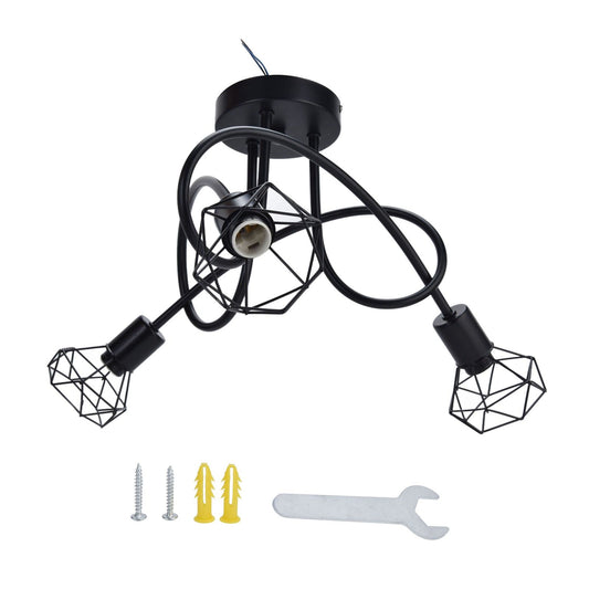 3 Heads Pendant Light Hollow Iron Ceiling Lamp Base for Bedroom Dining Room Living Room for E14 Bulb 85-265V V1294-YM0523-3119210252211