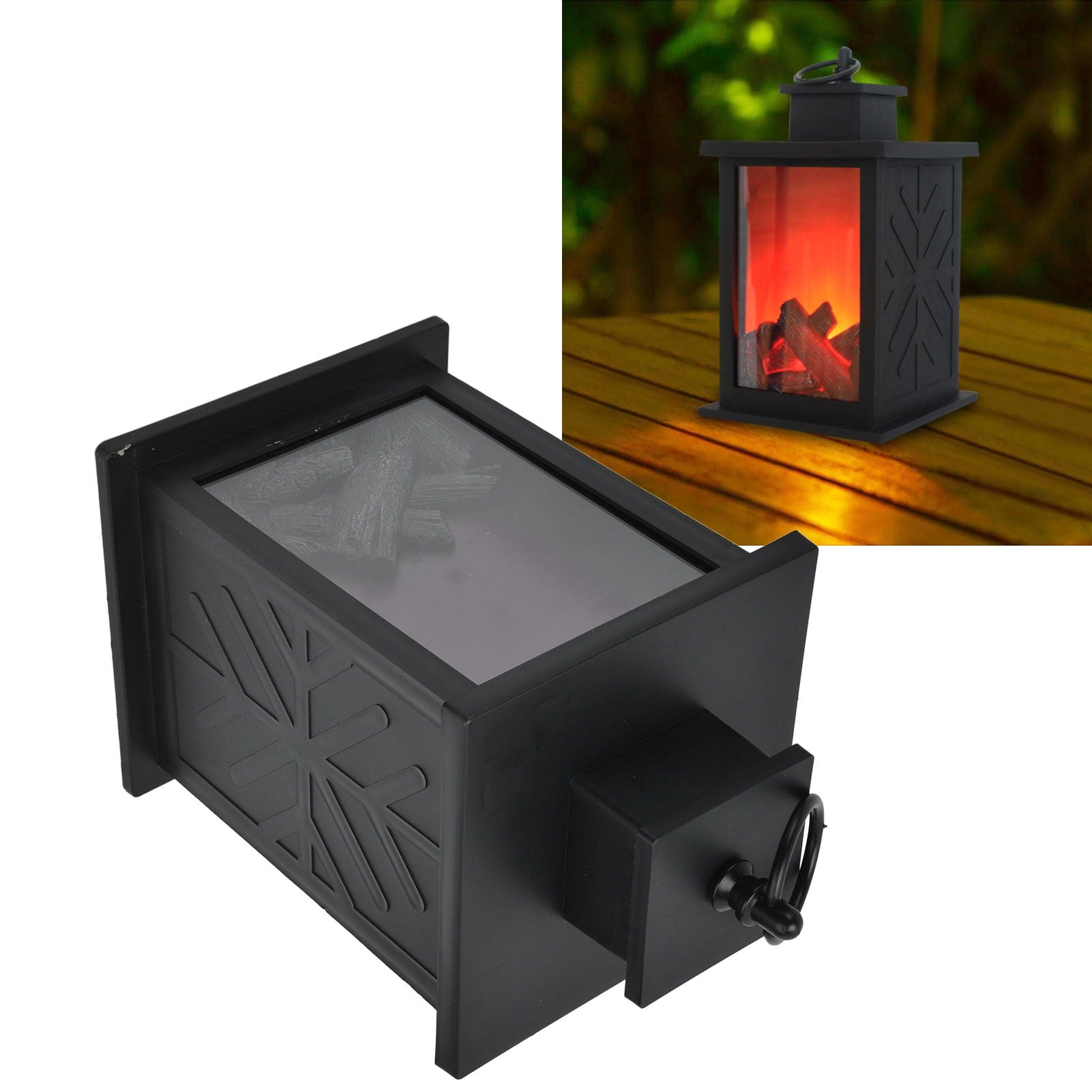 Fireplace Lantern LED Portable Hanging Handle Simulation Decoration Survival Kit Warm Light V1294-YM0523-3119210254711