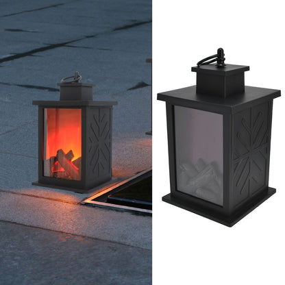 Fireplace Lantern LED Portable Hanging Handle Simulation Decoration Survival Kit Warm Light V1294-YM0523-3119210254711