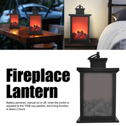 Fireplace Lantern LED Portable Hanging Handle Simulation Decoration Survival Kit Warm Light V1294-YM0523-3119210254711