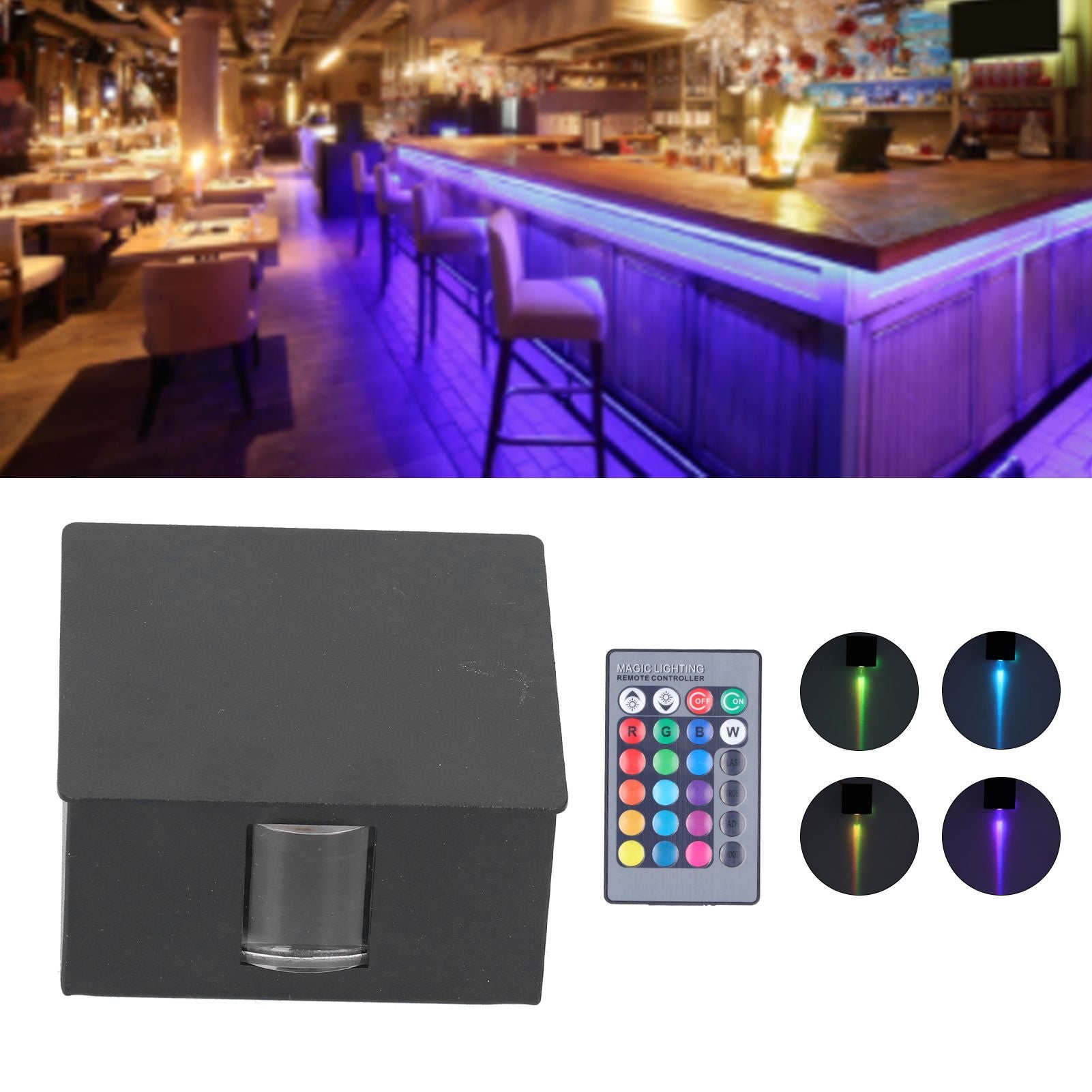RGB Remote Control Wall Lamp 3W LED Modern Decorative Light for Living Room Hotel Villa KTV V1294-YM0523-3119210255611