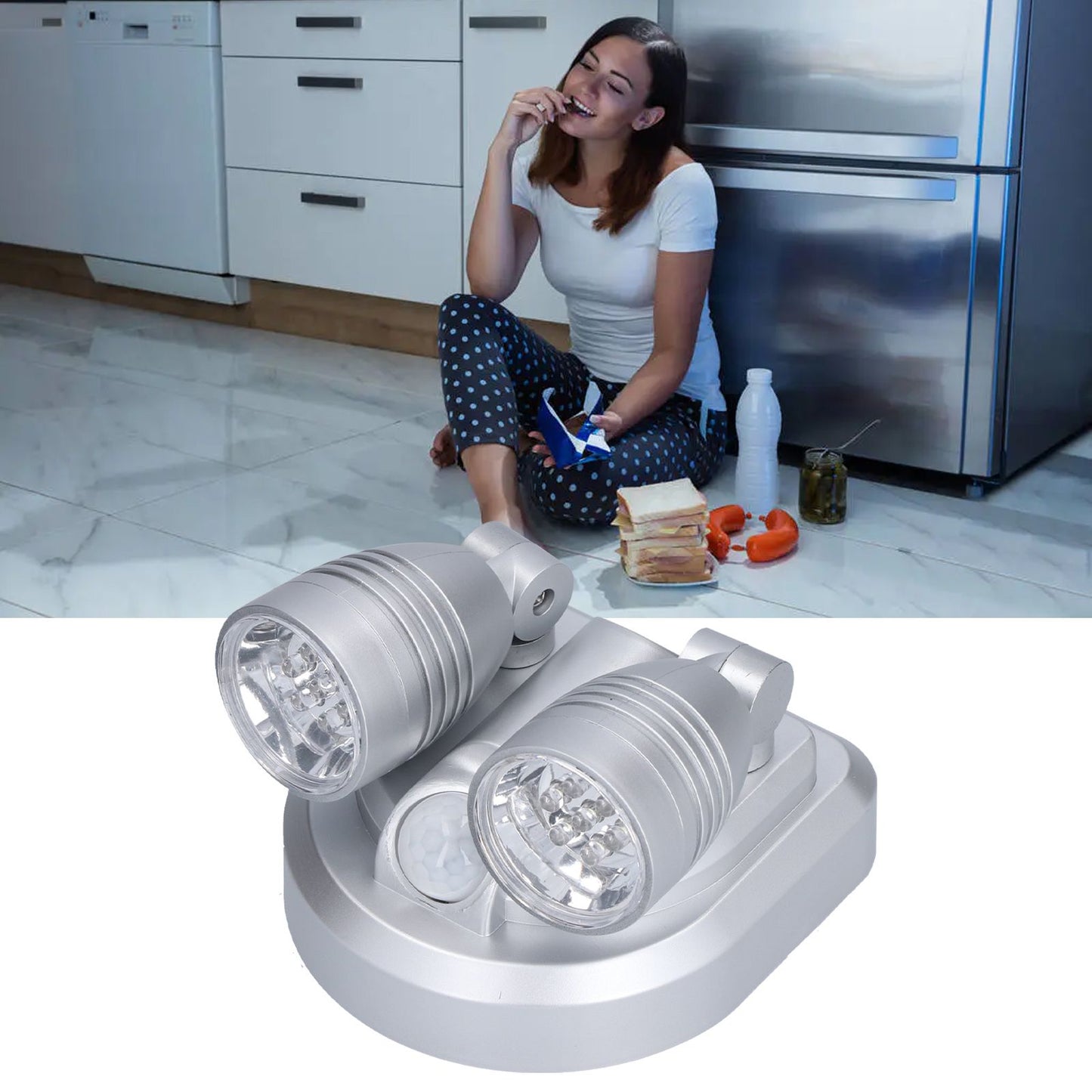 Adjustable Sensor Light Double Head Infrared Induction Motion Sensor Lamp LED Night Light V1294-YM0523-3119210255811