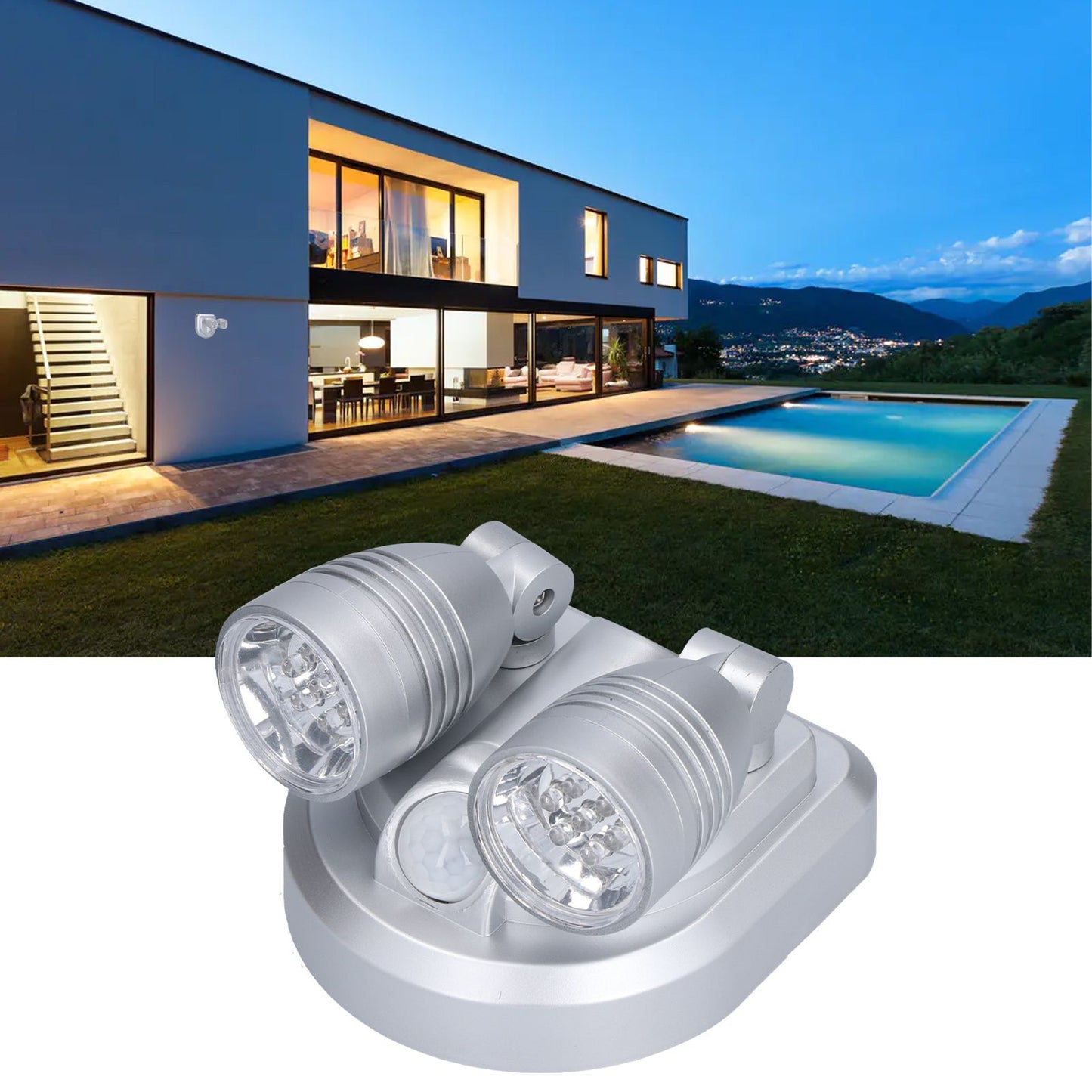 Adjustable Sensor Light Double Head Infrared Induction Motion Sensor Lamp LED Night Light V1294-YM0523-3119210255811