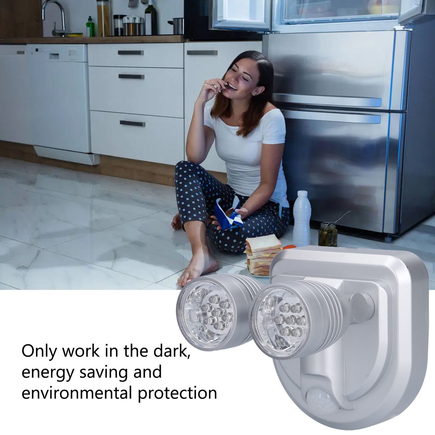 Adjustable Sensor Light Double Head Infrared Induction Motion Sensor Lamp LED Night Light V1294-YM0523-3119210255811