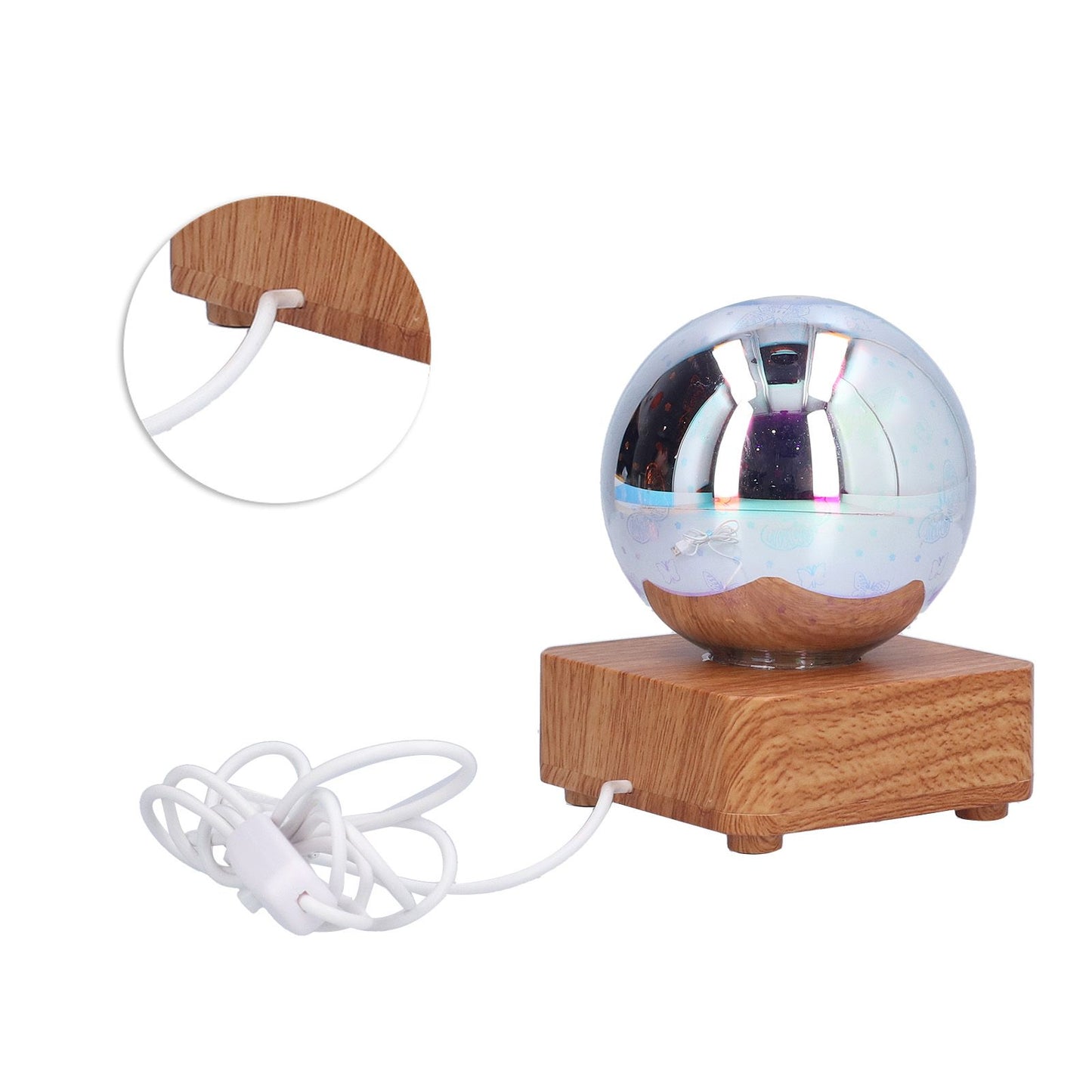 LED Night Light USB Interface Glass Ball Projection Lamp RGB Table Decoration for Home V1294-YM0523-3119210256011