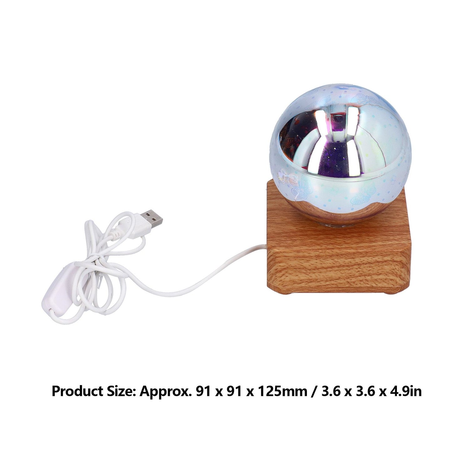 LED Night Light USB Interface Glass Ball Projection Lamp RGB Table Decoration for Home V1294-YM0523-3119210256011