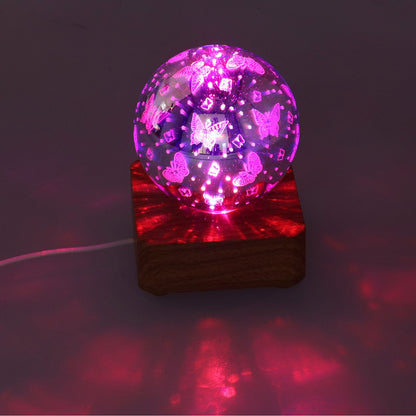 LED Night Light USB Interface Glass Ball Projection Lamp RGB Table Decoration for Home V1294-YM0523-3119210256011
