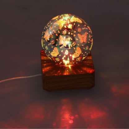 LED Night Light USB Interface Glass Ball Projection Lamp RGB Table Decoration for Home V1294-YM0523-3119210256011