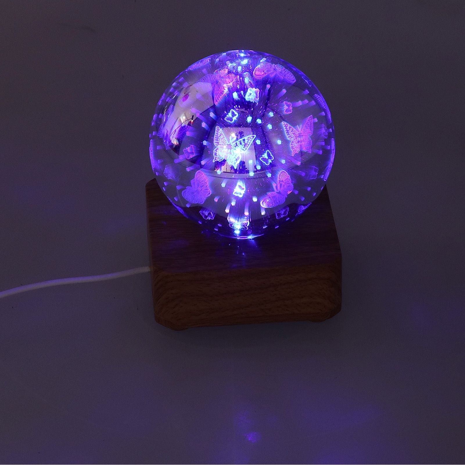 LED Night Light USB Interface Glass Ball Projection Lamp RGB Table Decoration for Home V1294-YM0523-3119210256011