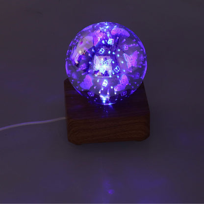 LED Night Light USB Interface Glass Ball Projection Lamp RGB Table Decoration for Home V1294-YM0523-3119210256011
