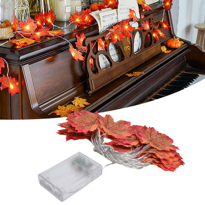 Maple Leaves String Lights LED Fall Lighted Garland Thanksgiving Decorations 9.8ft Warm Light V1294-YM0523-3119210256211