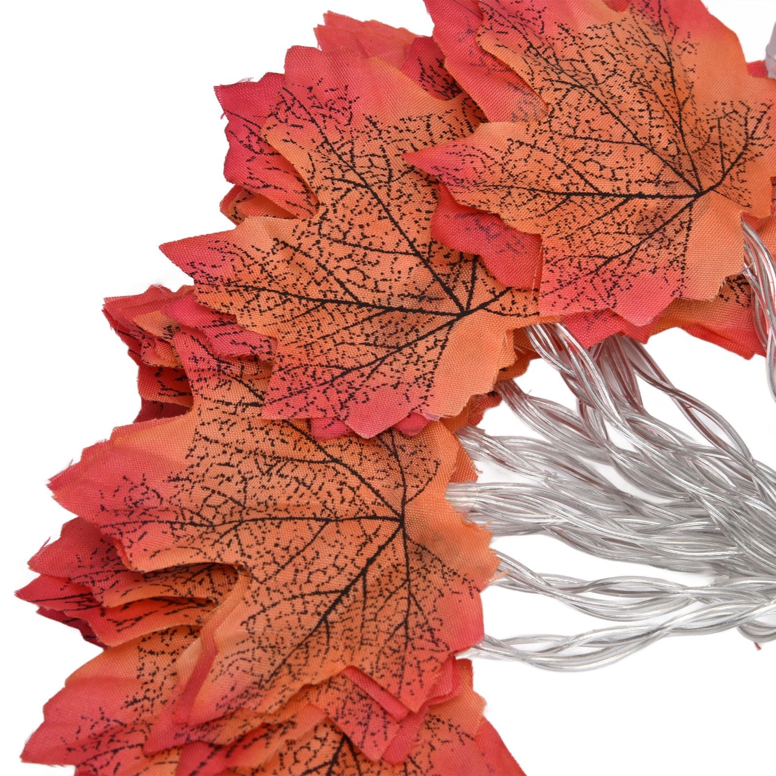 Maple Leaves String Lights LED Fall Lighted Garland Thanksgiving Decorations 9.8ft Warm Light V1294-YM0523-3119210256211