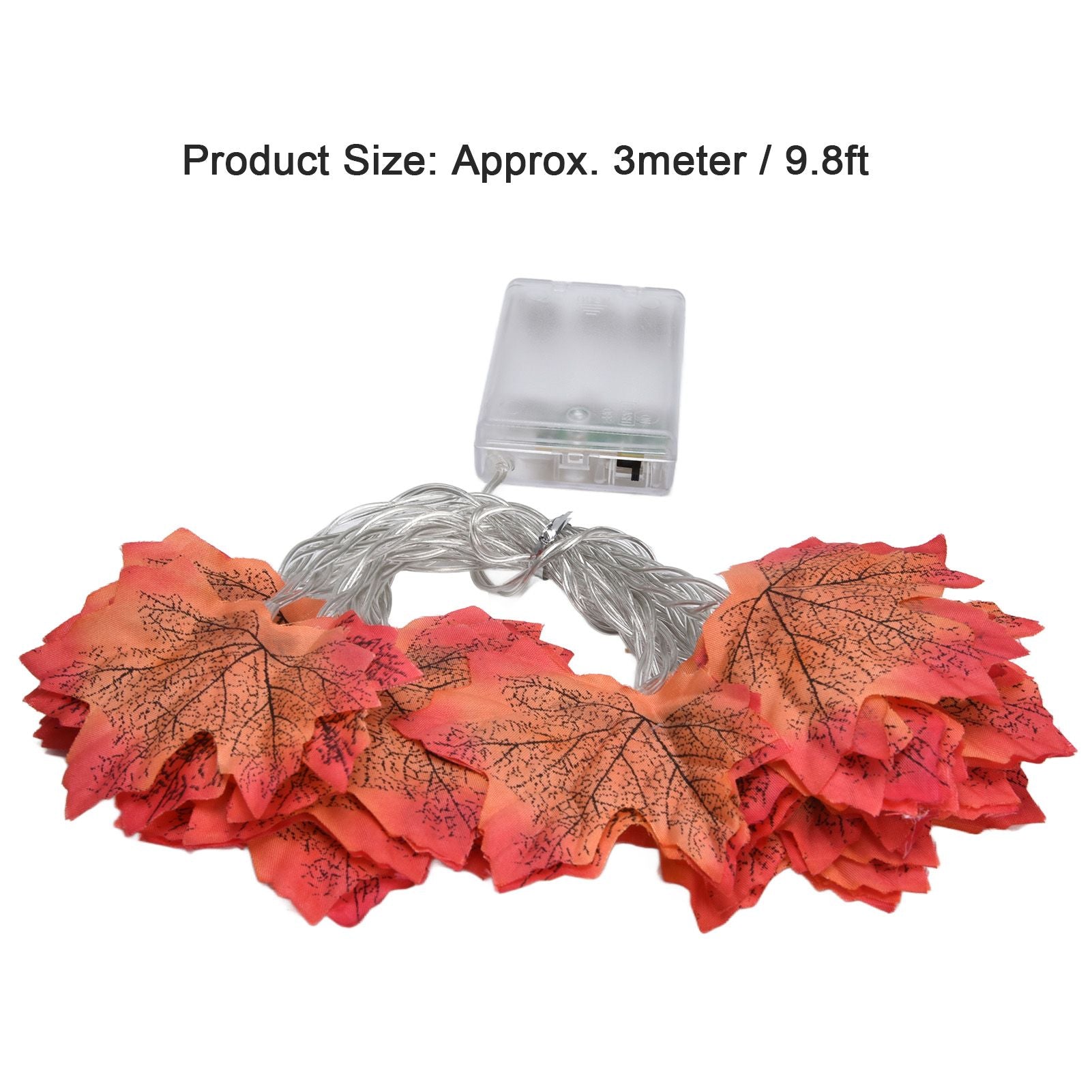 Maple Leaves String Lights LED Fall Lighted Garland Thanksgiving Decorations 9.8ft Warm Light V1294-YM0523-3119210256211