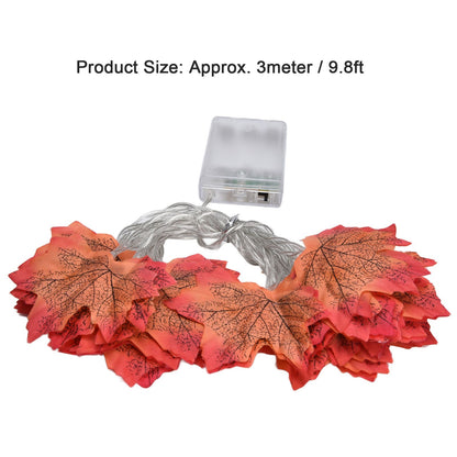 Maple Leaves String Lights LED Fall Lighted Garland Thanksgiving Decorations 9.8ft Warm Light V1294-YM0523-3119210256211