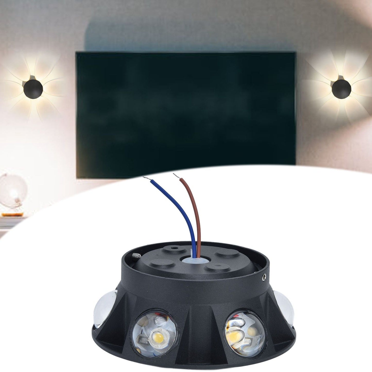 LED Wall Light Mini Mushroom Interior Aluminum 6 Sided Luminous Decorative Wall Lamp for Home Hotel Halls V1294-YM0523-3119210256311