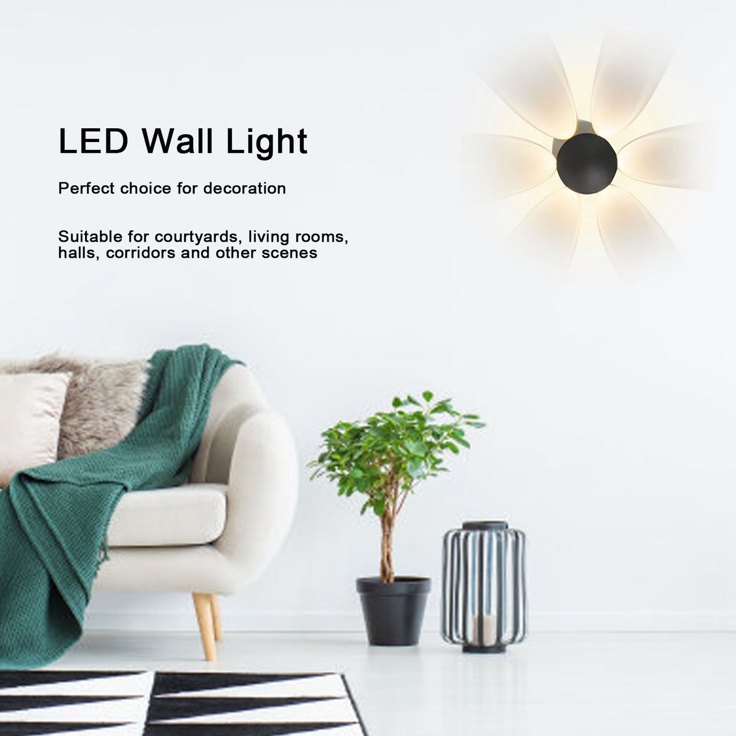 LED Wall Light Mini Mushroom Interior Aluminum 6 Sided Luminous Decorative Wall Lamp for Home Hotel Halls V1294-YM0523-3119210256311