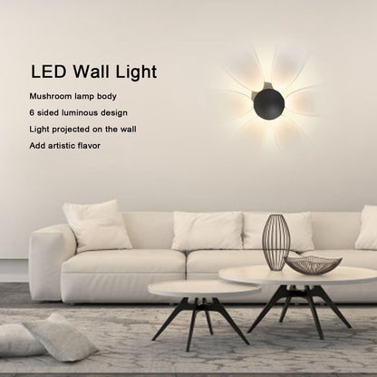 LED Wall Light Mini Mushroom Interior Aluminum 6 Sided Luminous Decorative Wall Lamp for Home Hotel Halls V1294-YM0523-3119210256311