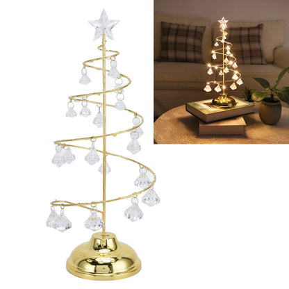 Christmas Tree Crystal Table Light LED Christmas Tree Table Lamp for Bedroom Bathroom Stair Warm Gold V1294-YM0523-3119210256611
