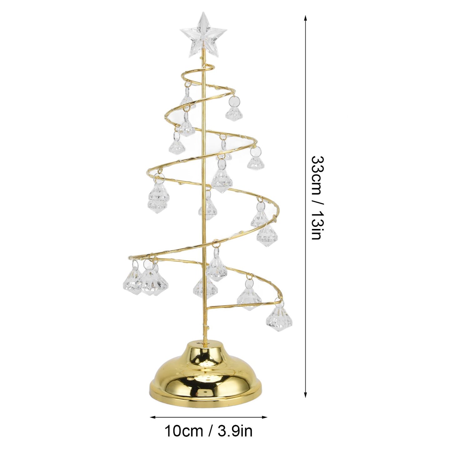 Christmas Tree Crystal Table Light LED Christmas Tree Table Lamp for Bedroom Bathroom Stair Warm Gold V1294-YM0523-3119210256611