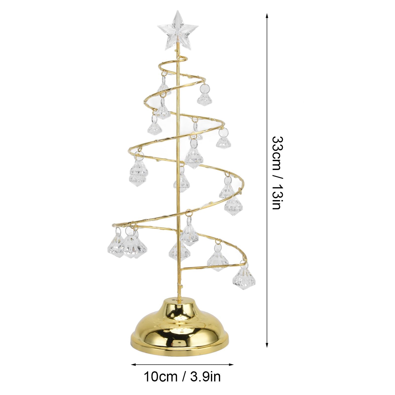 Christmas Tree Crystal Table Light LED Christmas Tree Table Lamp for Bedroom Bathroom Stair Warm Gold V1294-YM0523-3119210256611