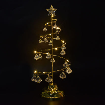 Christmas Tree Crystal Table Light LED Christmas Tree Table Lamp for Bedroom Bathroom Stair Warm Gold V1294-YM0523-3119210256611