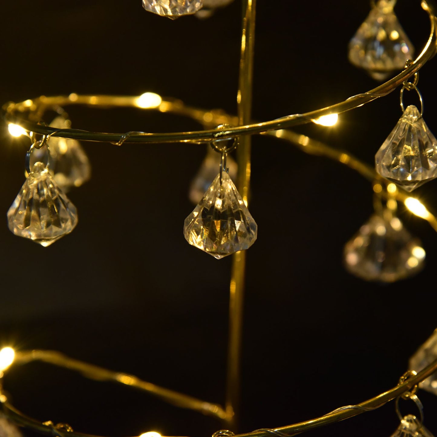 Christmas Tree Crystal Table Light LED Christmas Tree Table Lamp for Bedroom Bathroom Stair Warm Gold V1294-YM0523-3119210256611