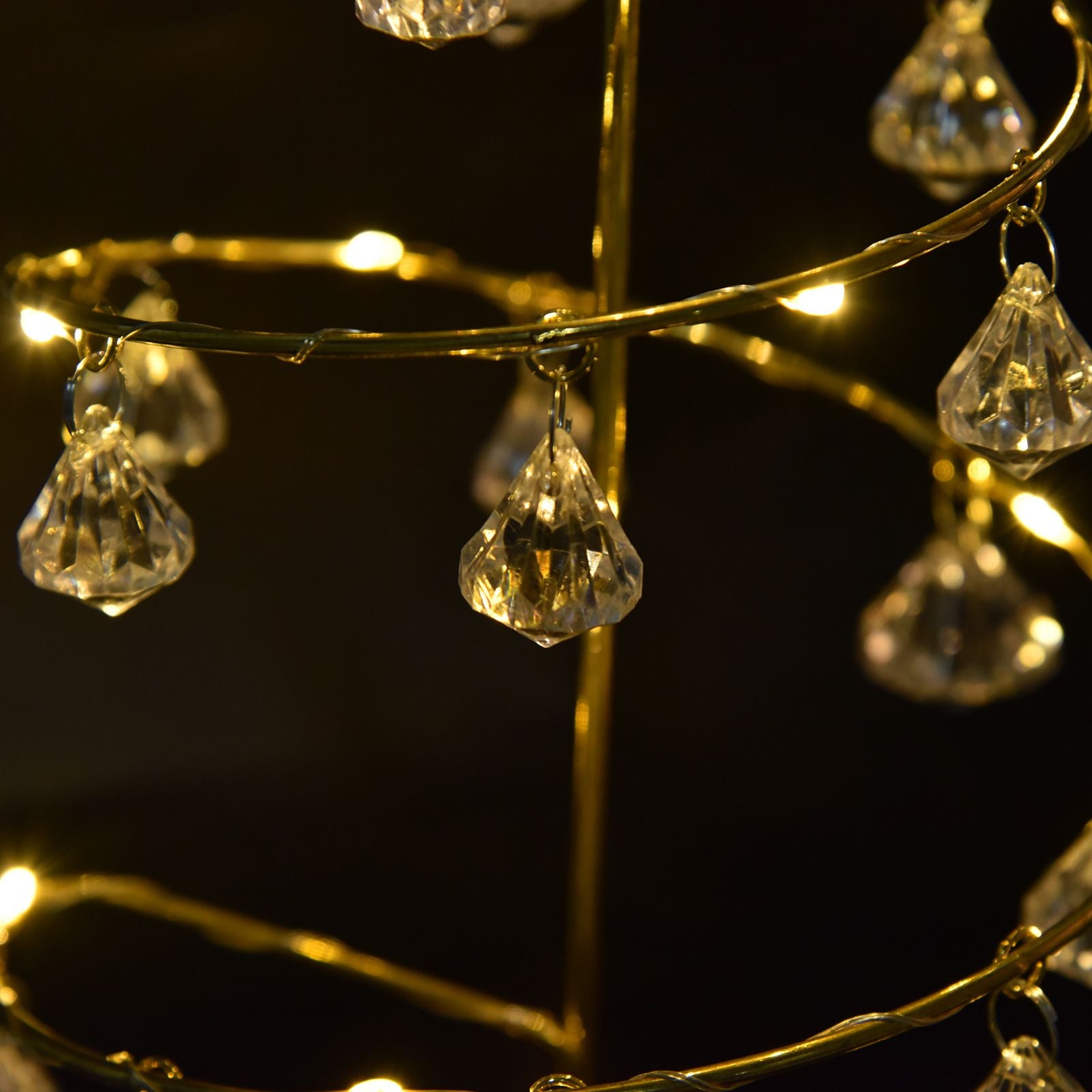 Christmas Tree Crystal Table Light LED Christmas Tree Table Lamp for Bedroom Bathroom Stair Warm Gold V1294-YM0523-3119210256611