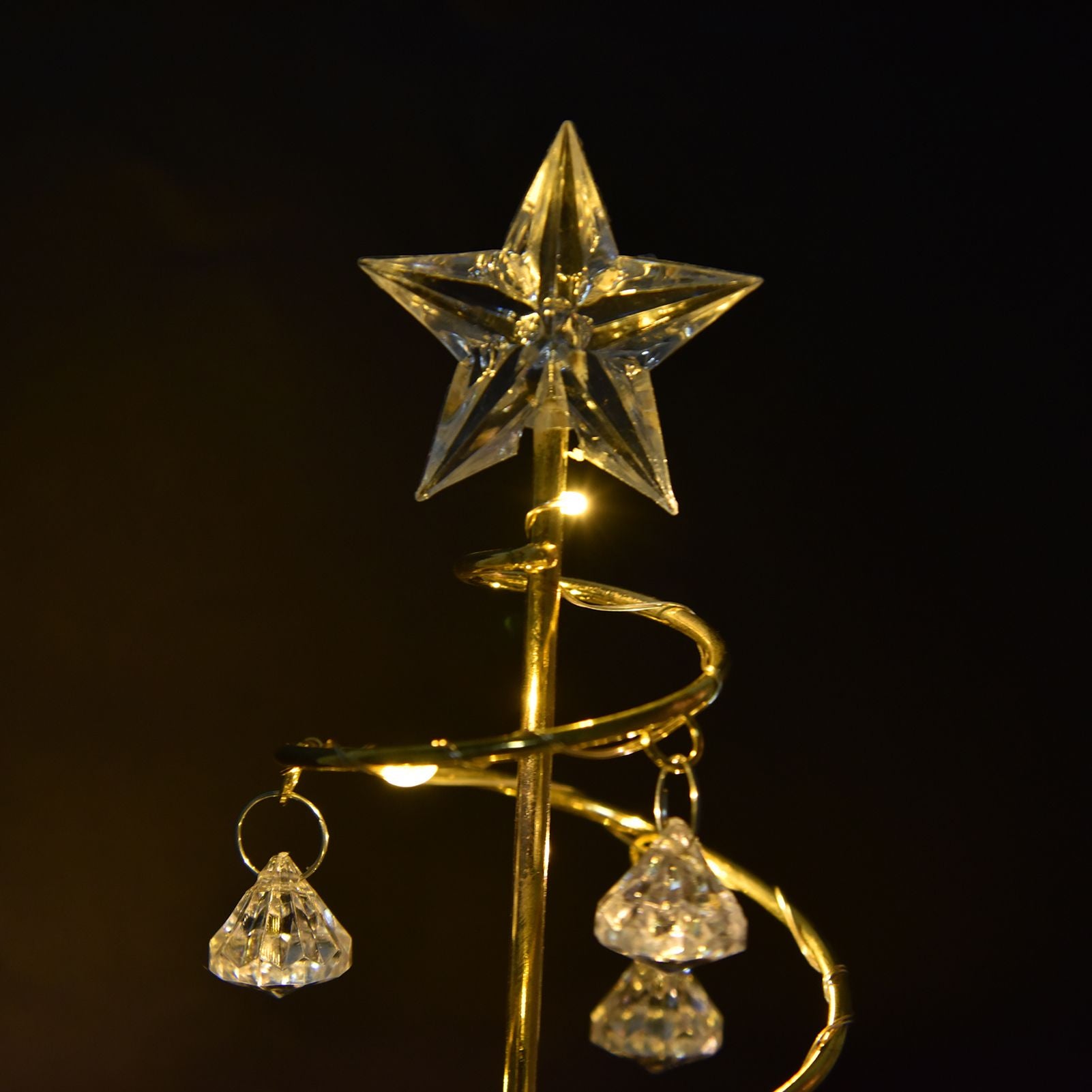 Christmas Tree Crystal Table Light LED Christmas Tree Table Lamp for Bedroom Bathroom Stair Warm Gold V1294-YM0523-3119210256611