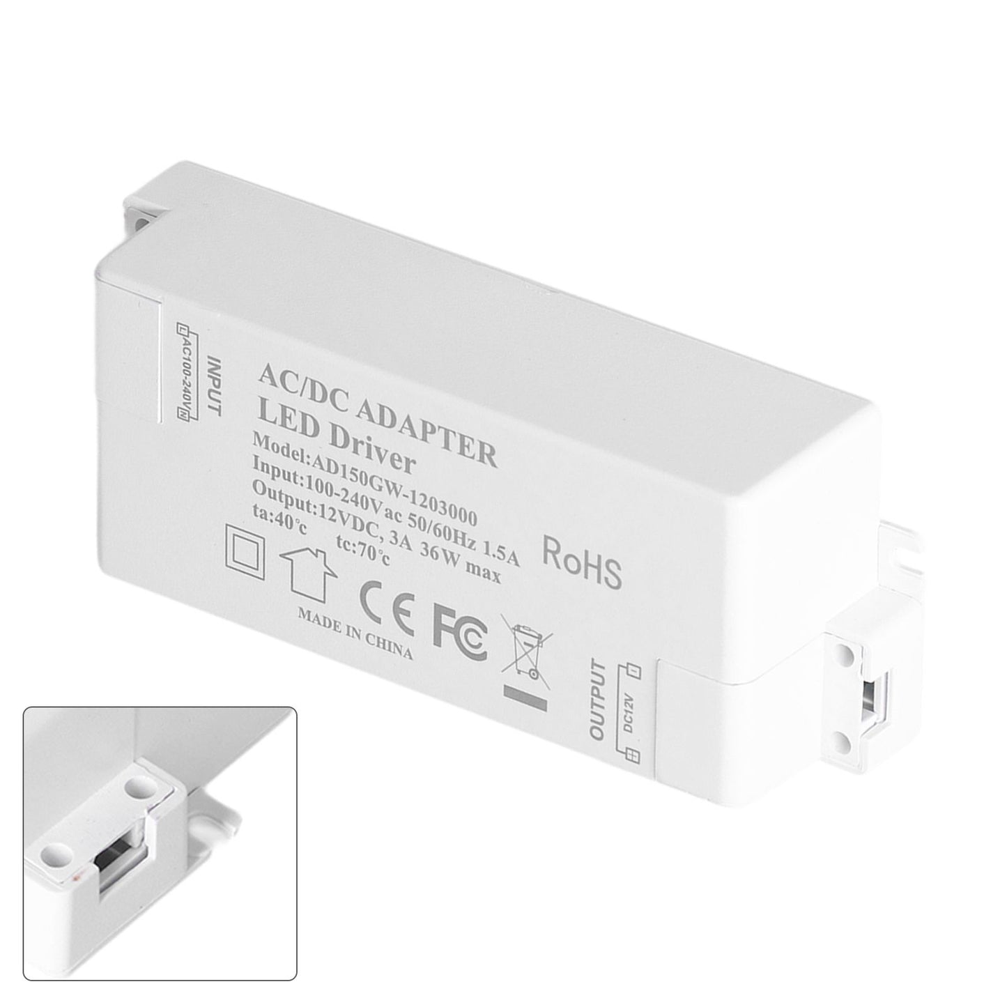 36W LED Driver Input AC100-240V Output DC12V 3A DIY Indoor Lamp Driver Transformer for G4 MR11 MR16 V1294-YM0523-3119210258111