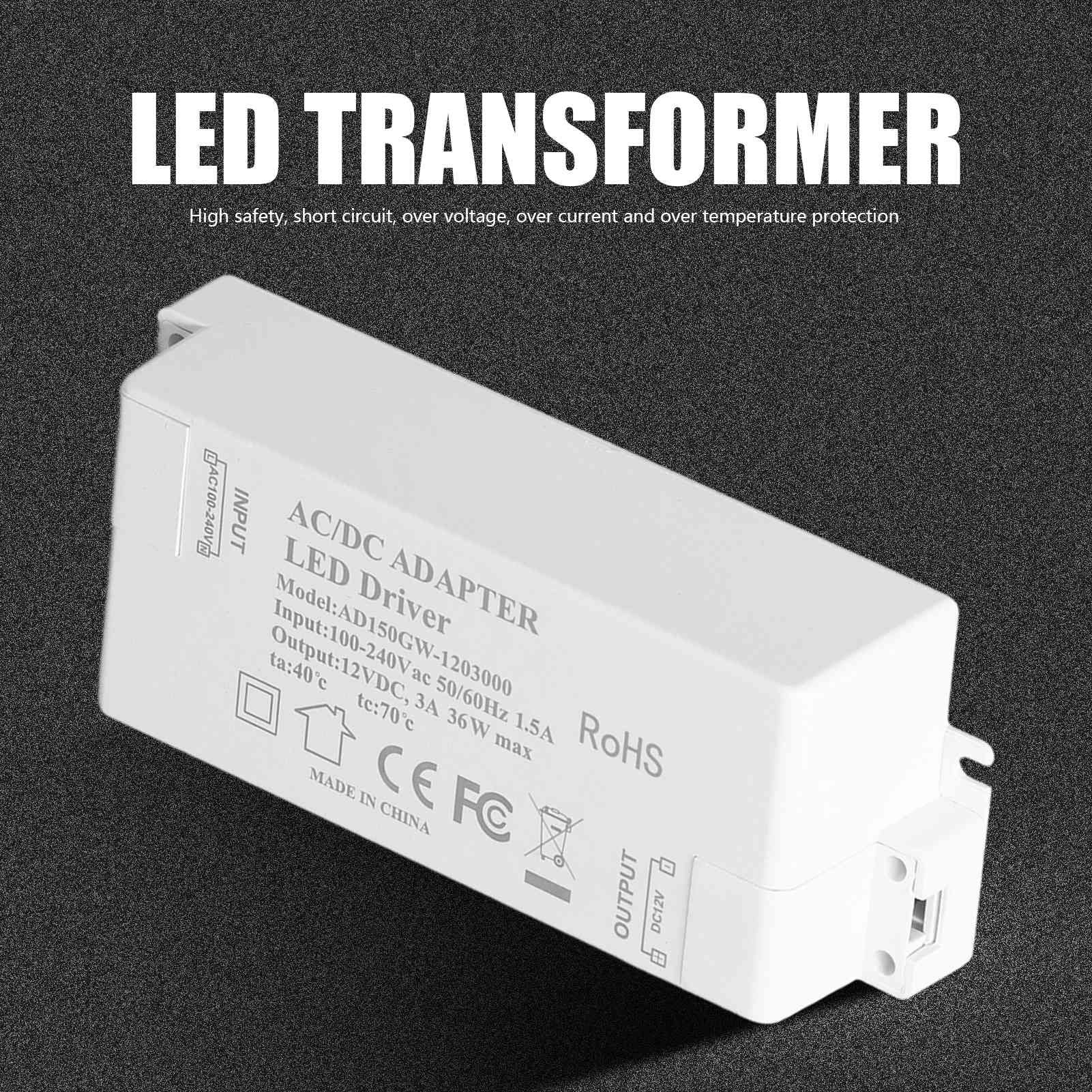 36W LED Driver Input AC100-240V Output DC12V 3A DIY Indoor Lamp Driver Transformer for G4 MR11 MR16 V1294-YM0523-3119210258111