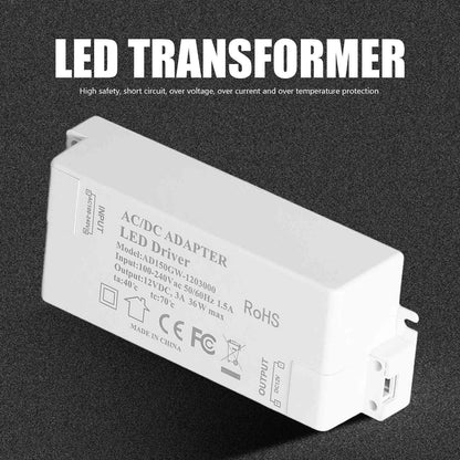 36W LED Driver Input AC100-240V Output DC12V 3A DIY Indoor Lamp Driver Transformer for G4 MR11 MR16 V1294-YM0523-3119210258111