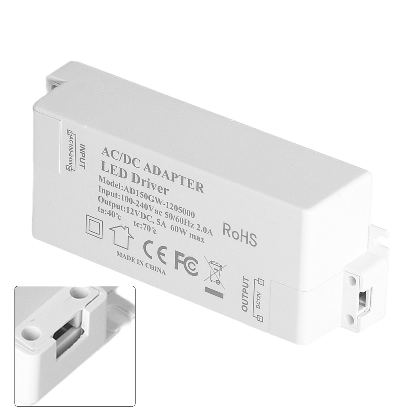60W LED Driver Transformer Input AC100-240V Output DC12V 5A DIY Lamp Drive Power Supply Accessory V1294-YM0523-3119210258511