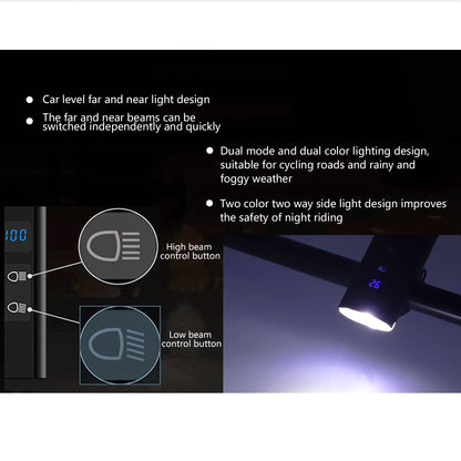 3LED Bike Light Adjustable Waterproof Bicycle Headlight with Battery Display USB Charging for Road Mountain V1294-YM0523-3119210258711