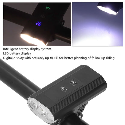 3LED Bike Light Adjustable Waterproof Bicycle Headlight with Battery Display USB Charging for Road Mountain V1294-YM0523-3119210258711