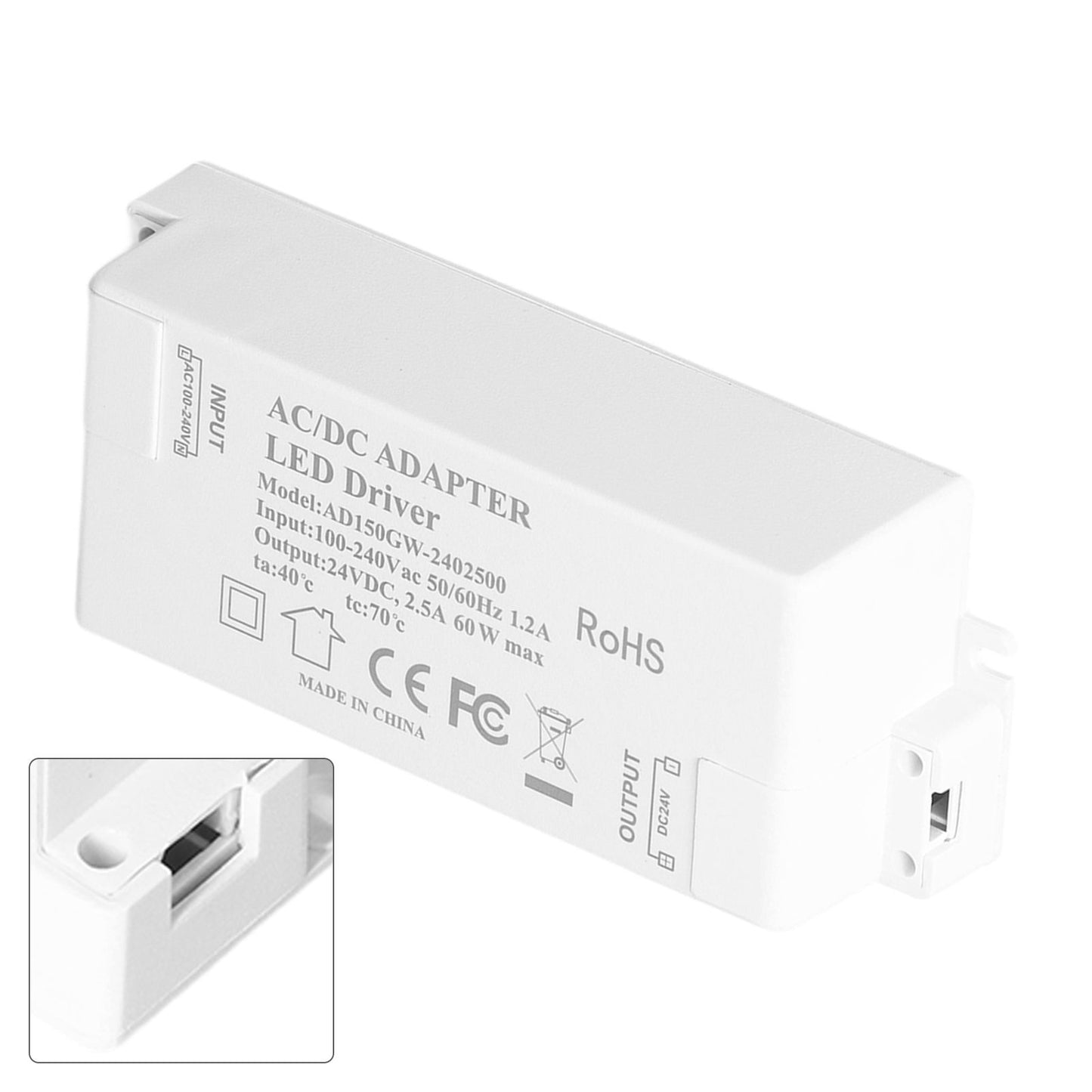LED Driver DC24V 2.5A 60W LED Light Transformer DIY Lamp Driving Power Supply AC100-240V V1294-YM0523-3119210258811