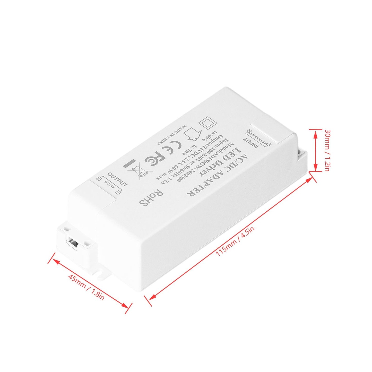 LED Driver DC24V 2.5A 60W LED Light Transformer DIY Lamp Driving Power Supply AC100-240V V1294-YM0523-3119210258811