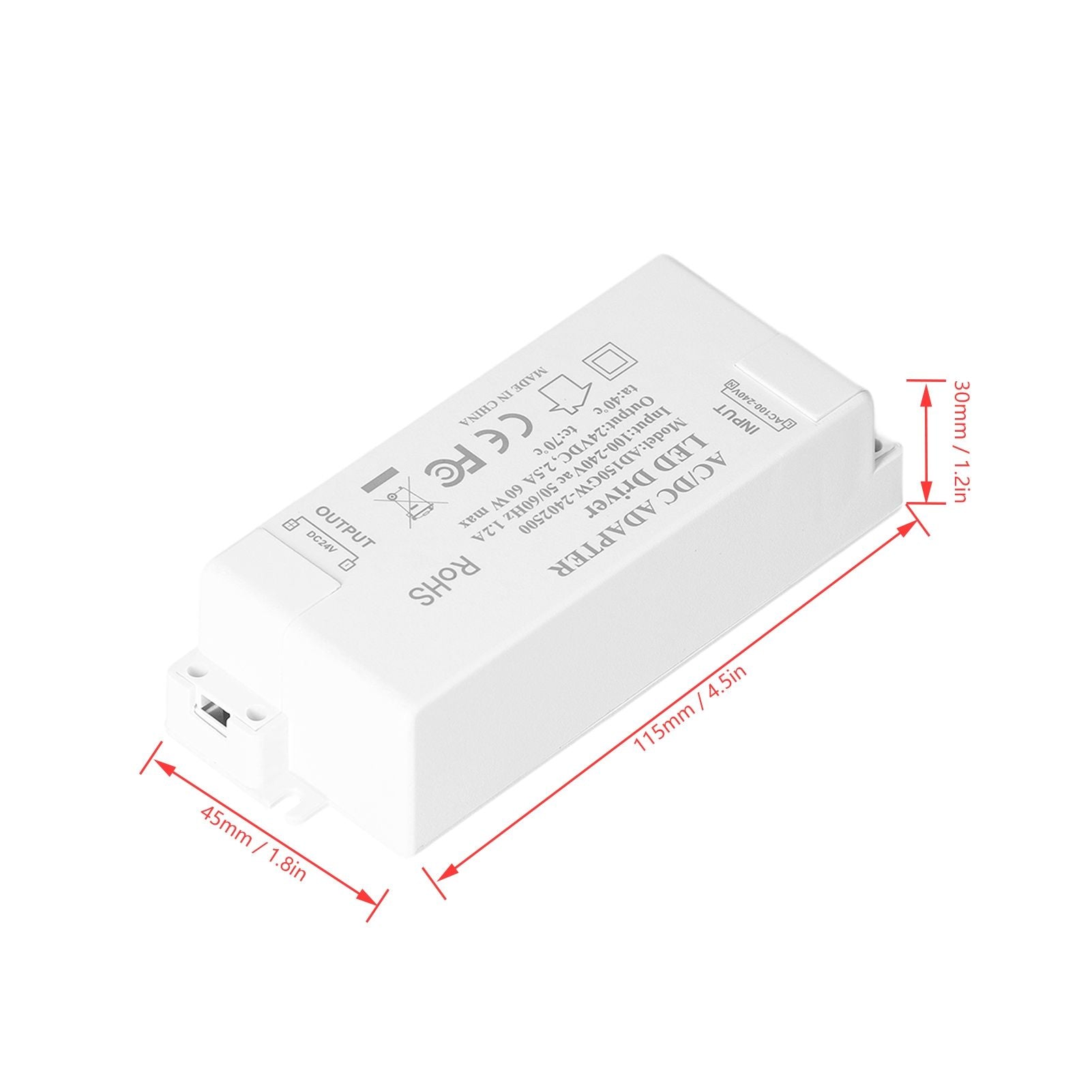 LED Driver DC24V 2.5A 60W LED Light Transformer DIY Lamp Driving Power Supply AC100-240V V1294-YM0523-3119210258811
