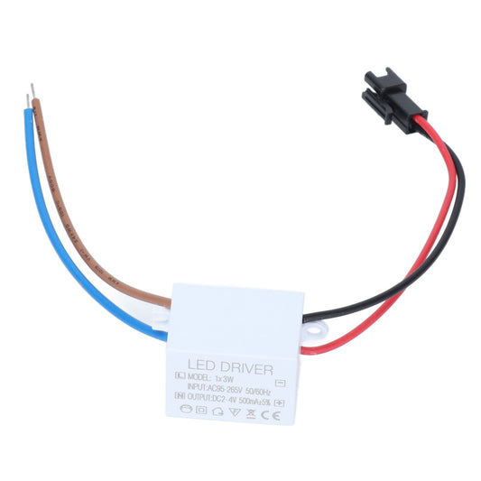 500mA 1X3W LED Driver Power Supply Driver Connector LED Lamp Transformer Input AC95-265V Output 2-4VDC V1294-YM0523-3119210259111