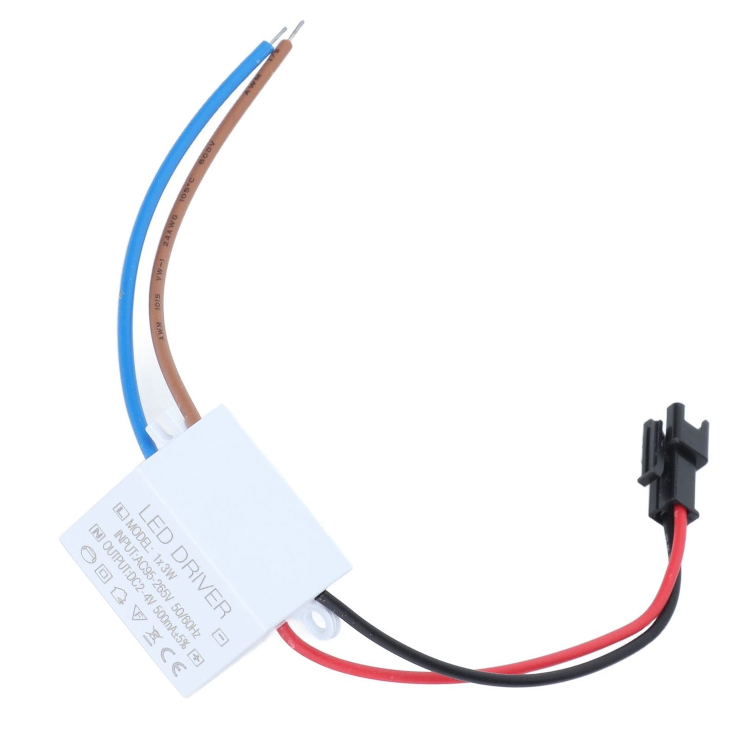 500mA 1X3W LED Driver Power Supply Driver Connector LED Lamp Transformer Input AC95-265V Output 2-4VDC V1294-YM0523-3119210259111