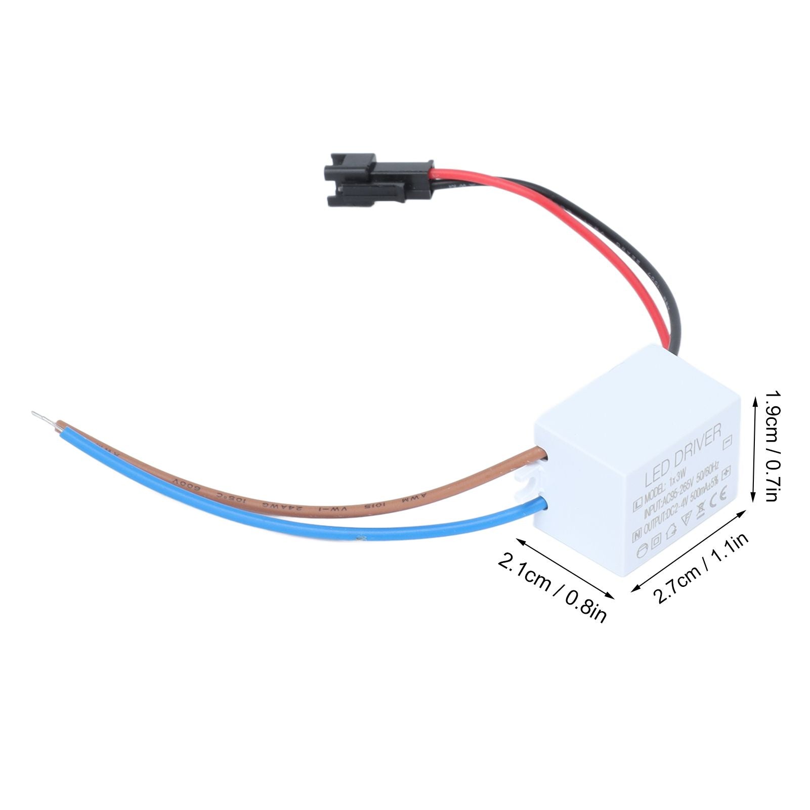 500mA 1X3W LED Driver Power Supply Driver Connector LED Lamp Transformer Input AC95-265V Output 2-4VDC V1294-YM0523-3119210259111