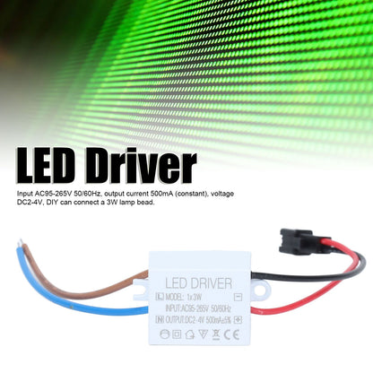 500mA 1X3W LED Driver Power Supply Driver Connector LED Lamp Transformer Input AC95-265V Output 2-4VDC V1294-YM0523-3119210259111