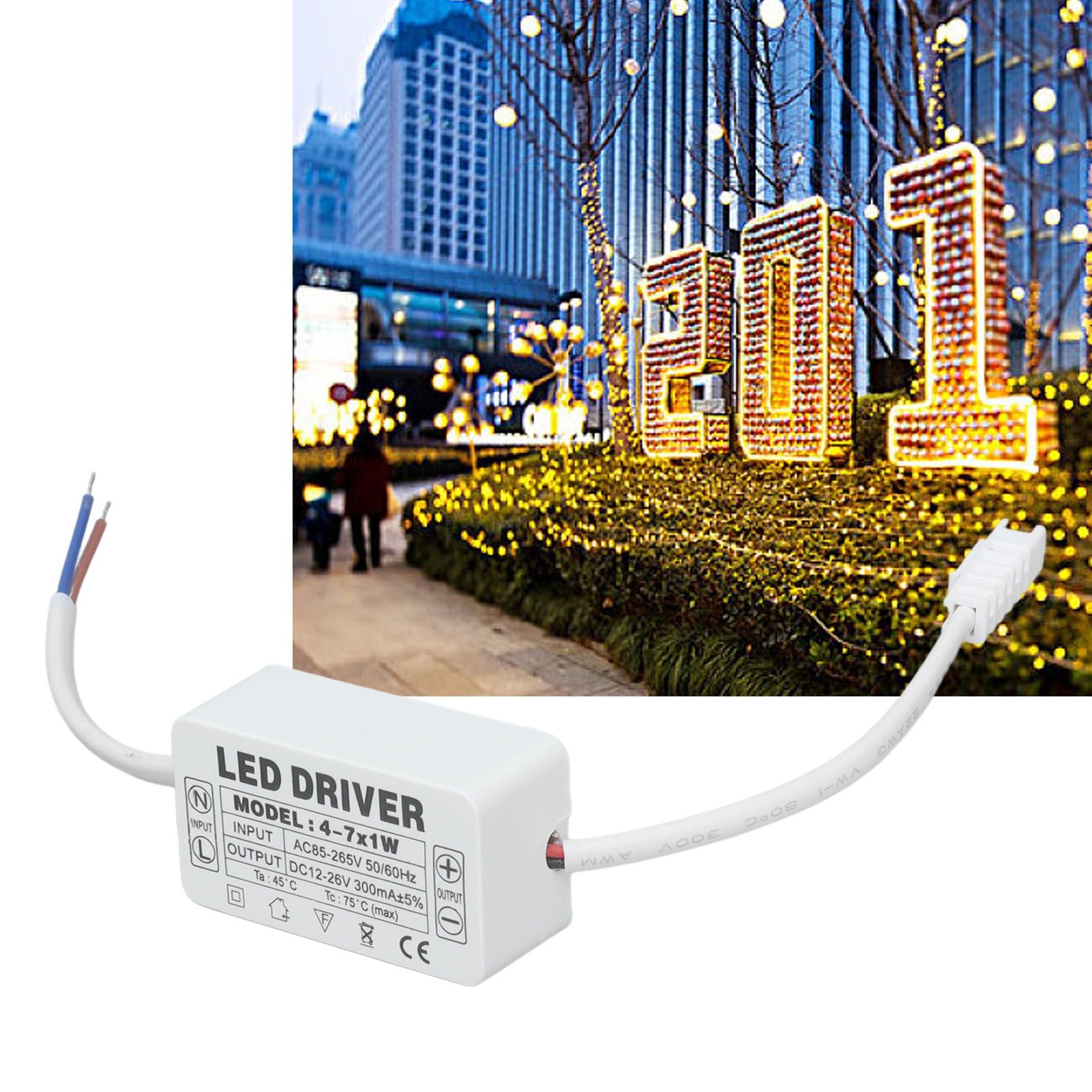 4-7X1W LED Driver Constant Current 300mA Input AC85-265V Output DC12-26V Power Supply Transformer V1294-YM0523-3119210259411