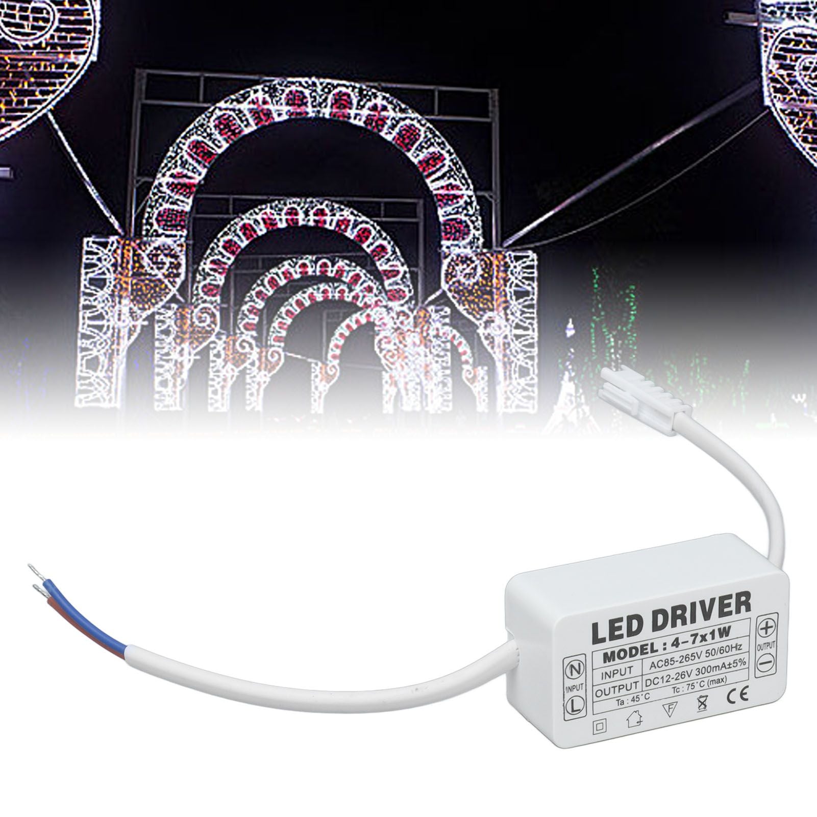 4-7X1W LED Driver Constant Current 300mA Input AC85-265V Output DC12-26V Power Supply Transformer V1294-YM0523-3119210259411