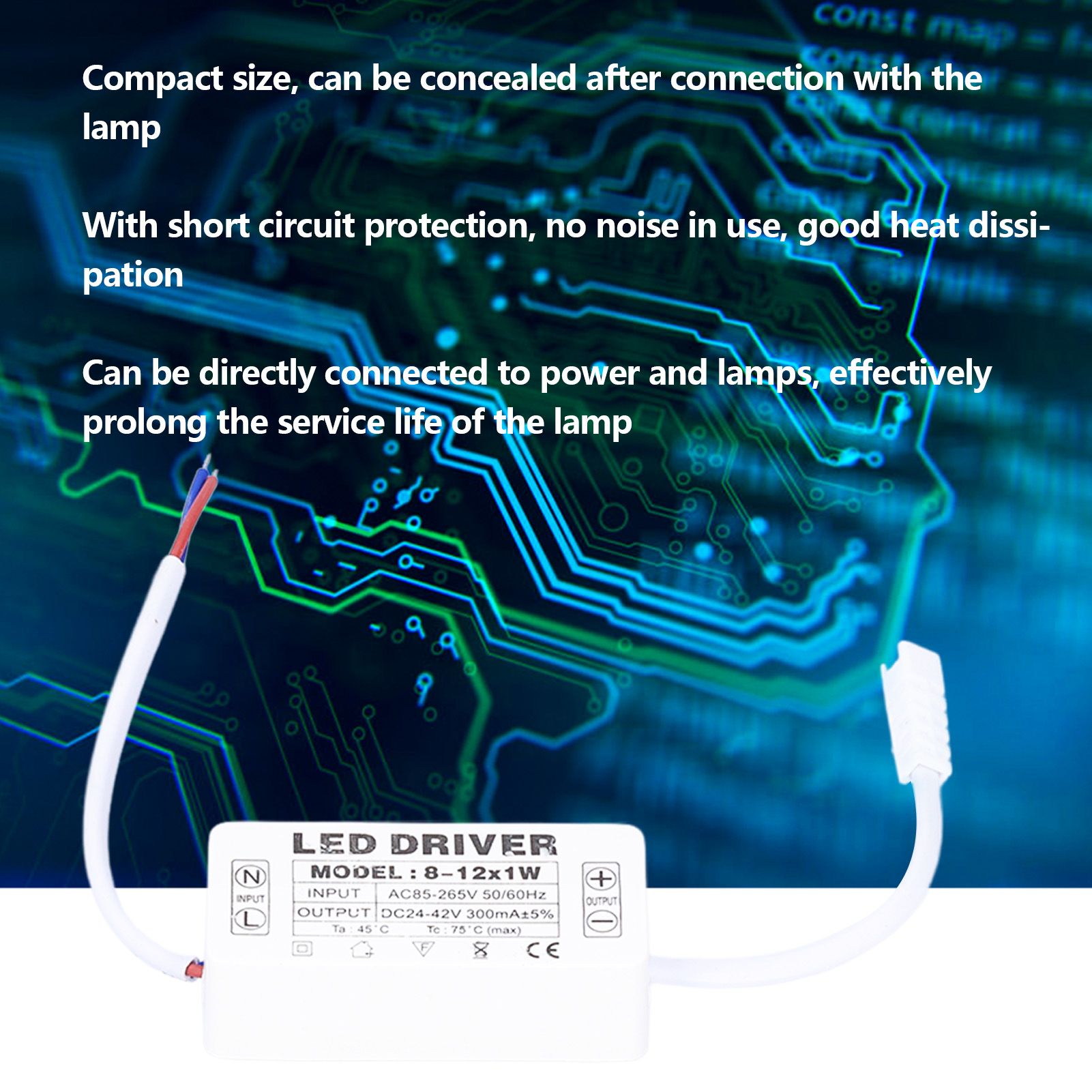 LED Driver 300mA Constant Current Transformer DC24-42V Lamp Power Supply Driver AC85-265V V1294-YM0523-3119210259511