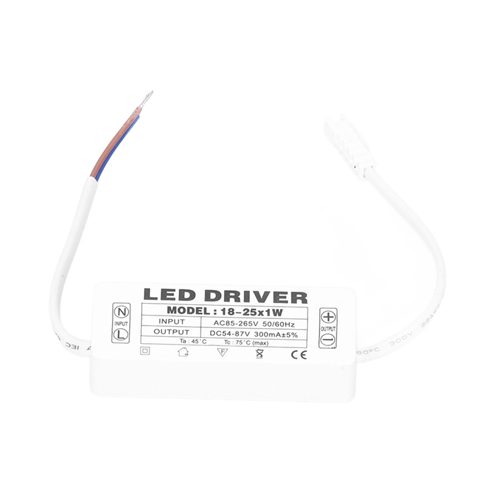 18-25X1W LED Driver Constant Current 300mA Input AC85-265V Output 54-87VDC LED Driver Transformer V1294-YM0523-3119210259711